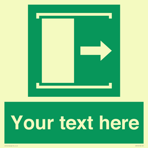 Custom sign safe condition Door slides right to open